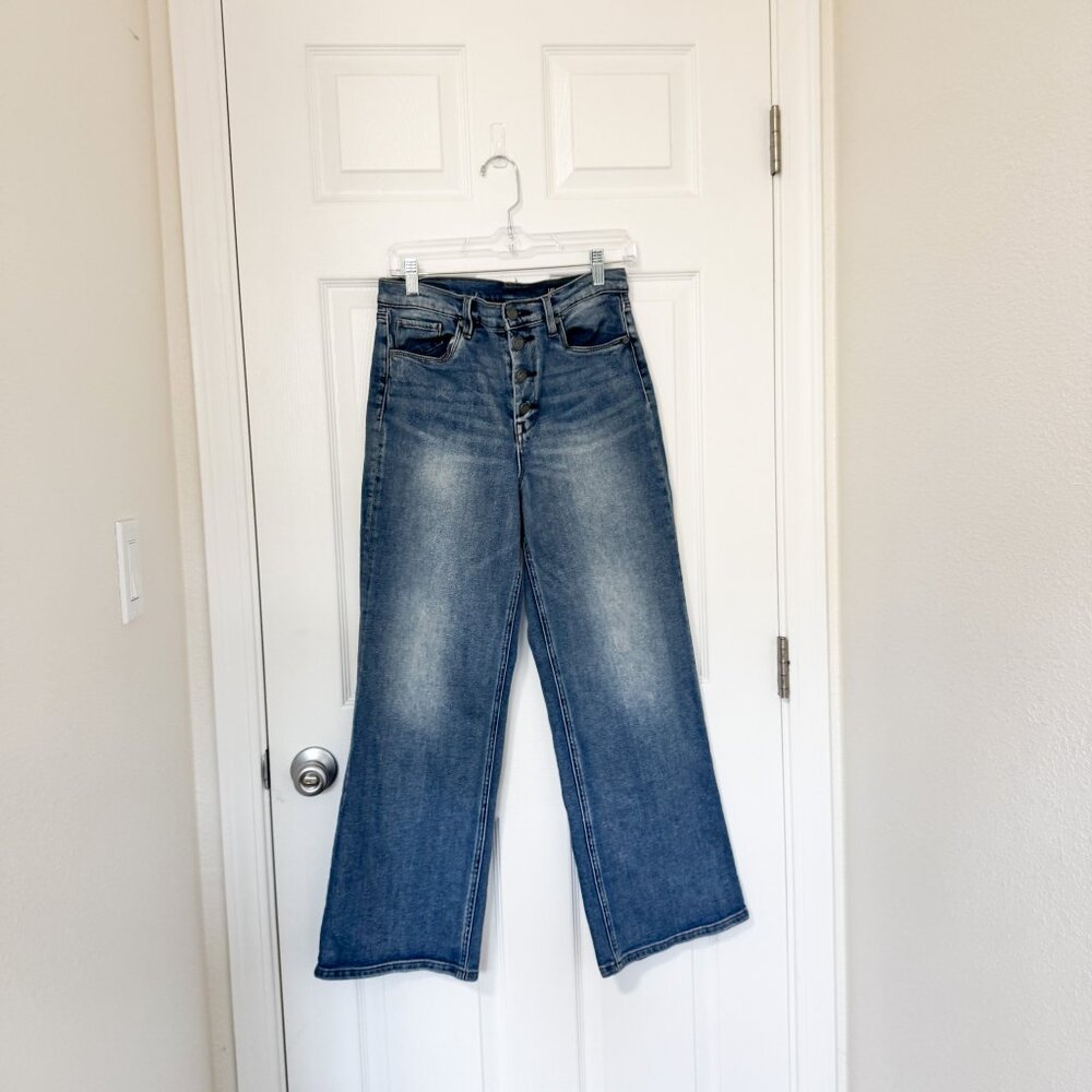 BLANKNYC Chrystie High Rise Button Fly Cropped Wide Leg Jeans Size 28 Retro Y2K - Picture 10 of 10
